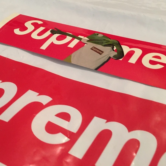 Supreme Red Kermit Box Logo Sticker - Picture 2 of 7